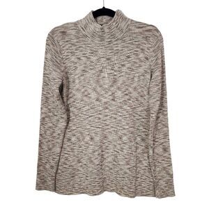 Market & Spruce Light Brown Mock Turtleneck Sweater NWT Sz Large Ribbed Knit Top